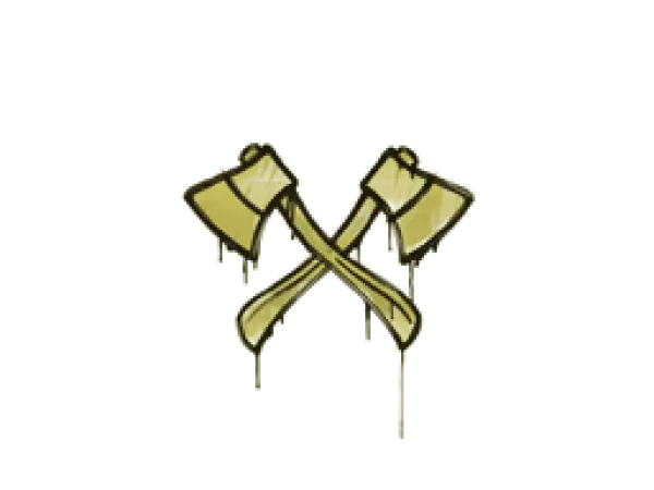 Versiegeltes Graffito | X-Axes (Glimmspangelb)