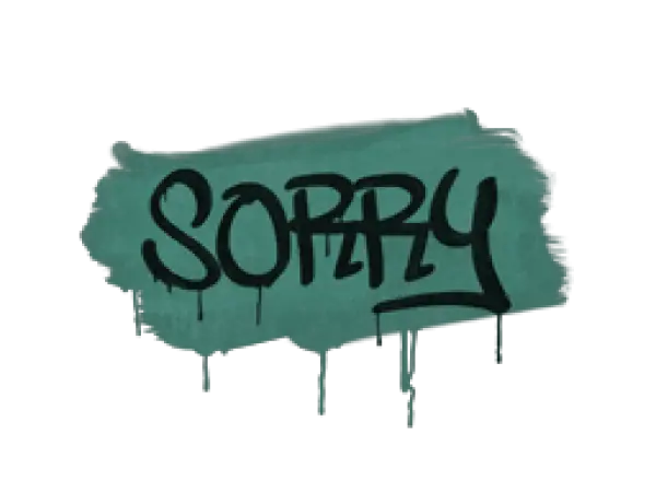 Versiegeltes Graffito | Sorry (Froschgrün)